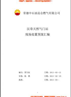 昆侖燃?xì)饽橙細(xì)忾T(mén)站現(xiàn)場(chǎng)處置預(yù)案匯編
