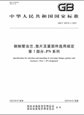 鋼制管法蘭、墊片及緊固件選用規(guī)定 第1部分：PN系列國標/T 43079.1-2023